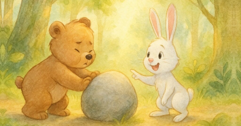 Suur kiviveeretus muinasjutt Karumõmm Hugo ja Jänku Sofi